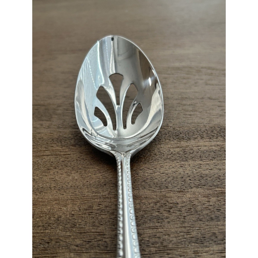 Reed & Barton Englefield Large Pierced Serving Spoon Stainless Glossy 8.75" - Picture 3 of 6